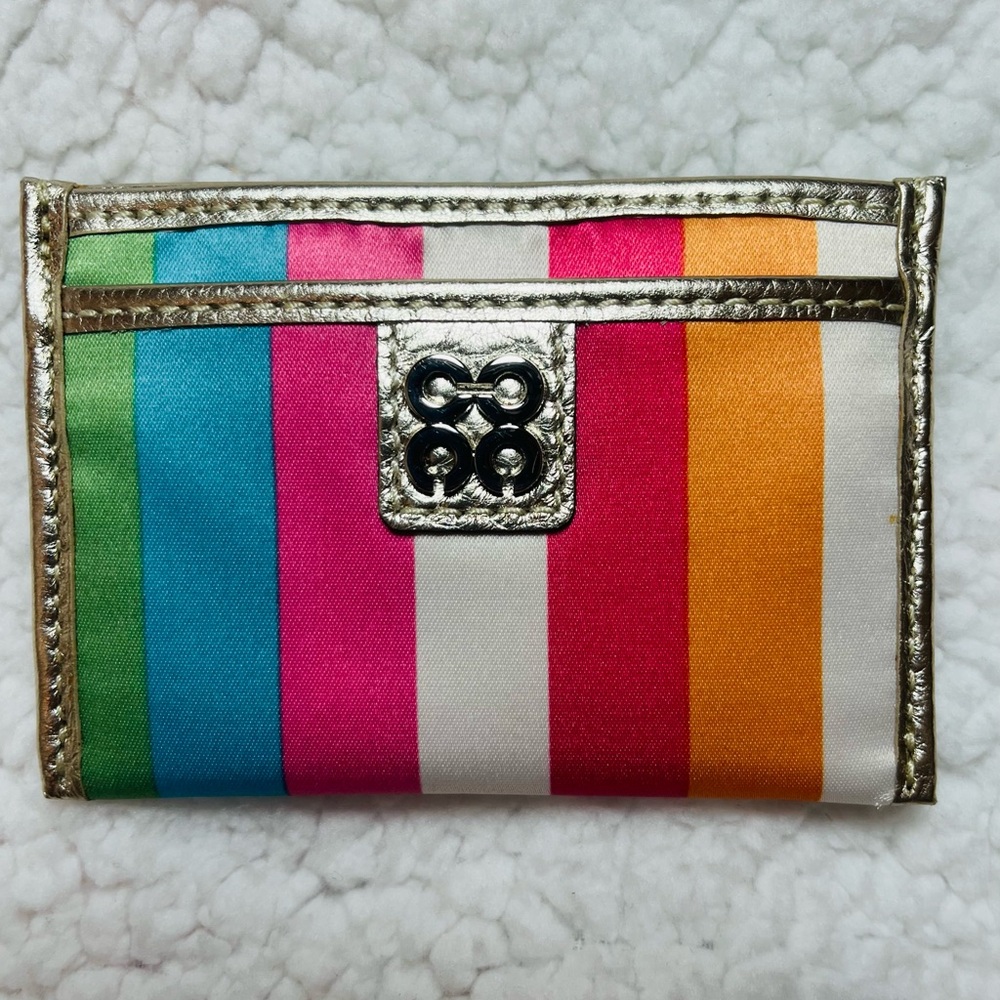 NWT-Coach Legacy Julia Multicolor Striped ID Card Case